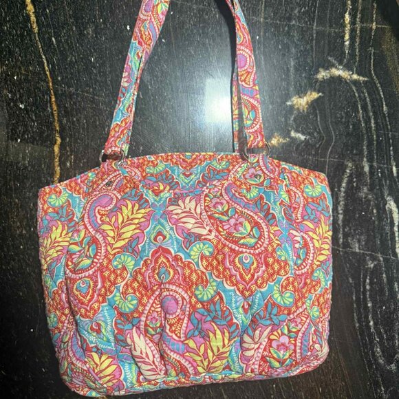 Vera Bradley Glenna Shoulder Bag in Retired Print Paisley in Paradise EUC - Picture 1 of 16